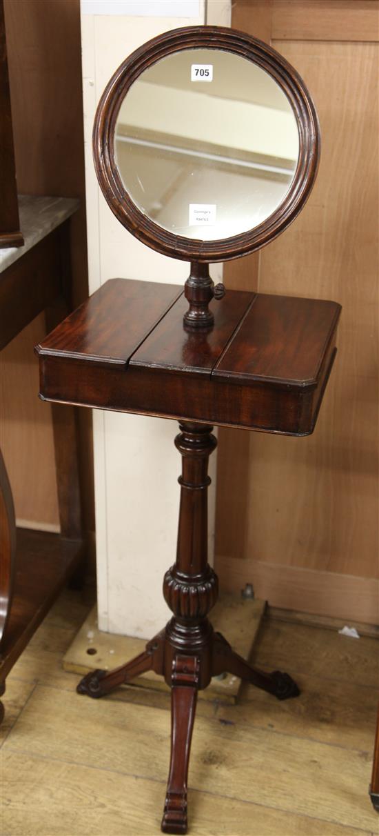 A Victorian mahogany shaving stand W.45cm